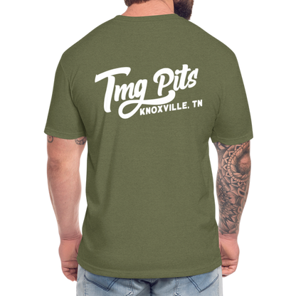 The Metal Guys/ TMG Pits T-Shirts Soft Fitted - heather military green